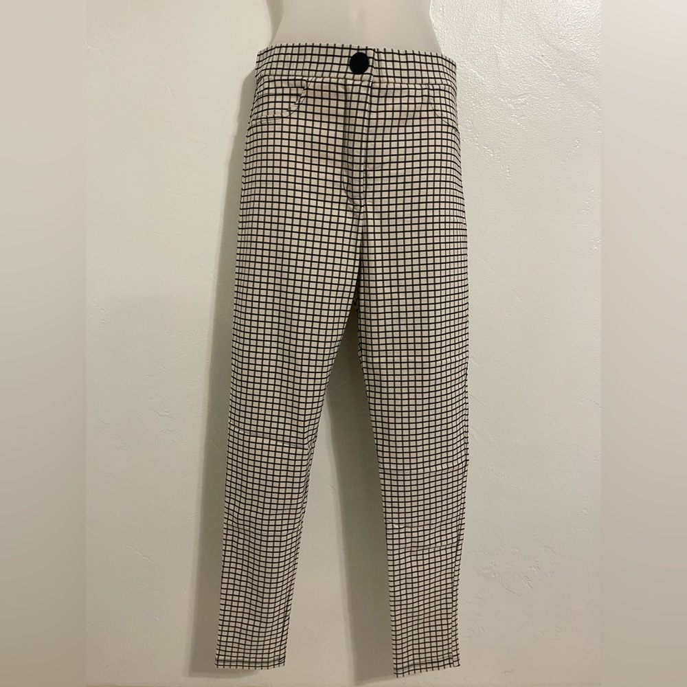 Zara Black and White Grid Pants